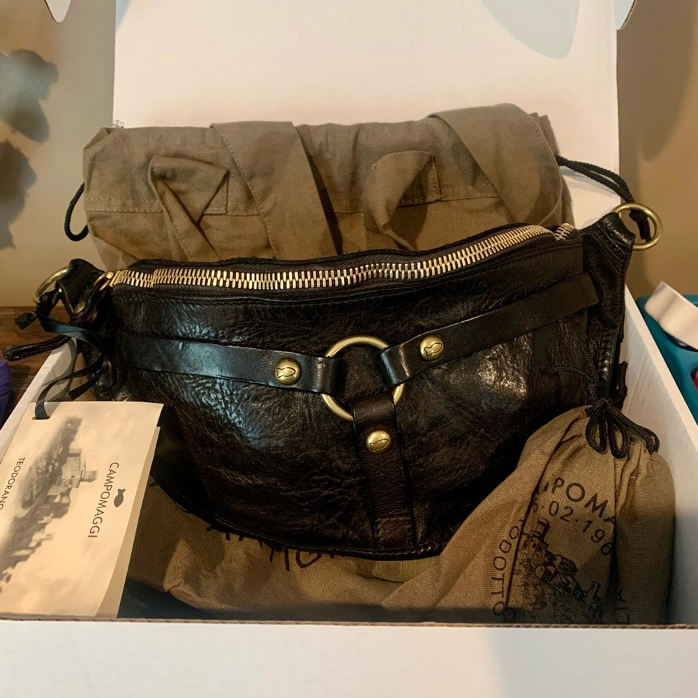 Campomaggi Belt bag “Mamorè” BLACK Leather- READ DESCRIPTION MISSING STRAP